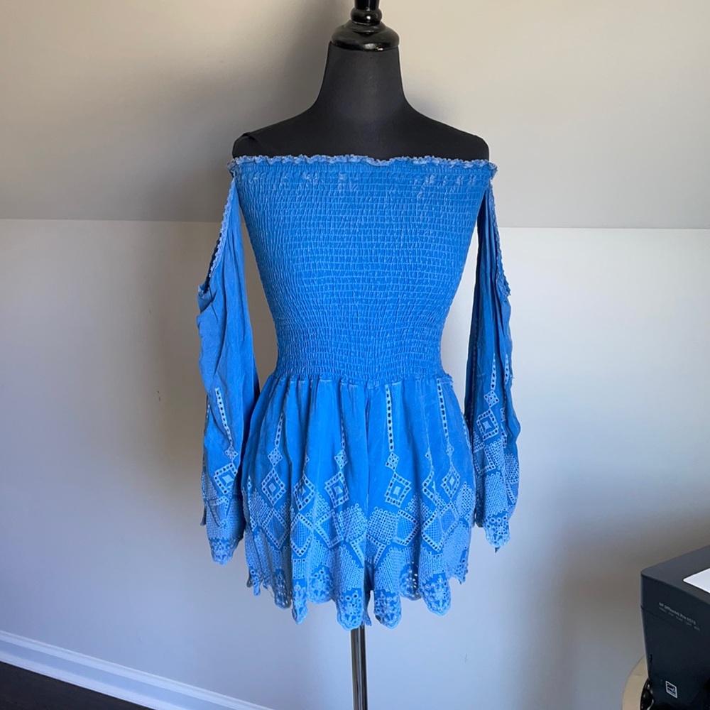 Blue Lace Romper